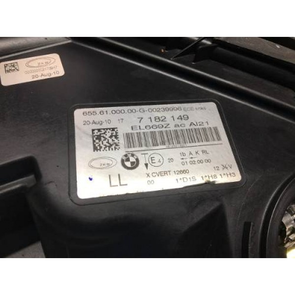 Farol Esquerdo Bmw Serie 7 2010 7182149 Usado Sem Tampas Esquerdo