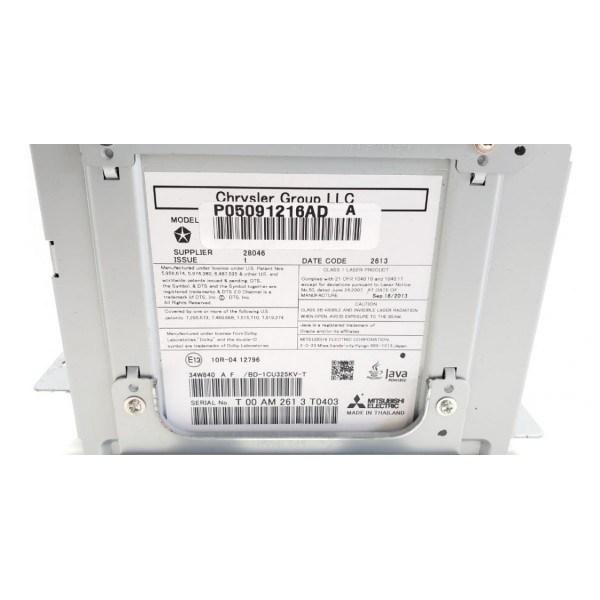 Blu Ray Disk Jeep Cherokee Ltd 3.6 2015 P05091216ad