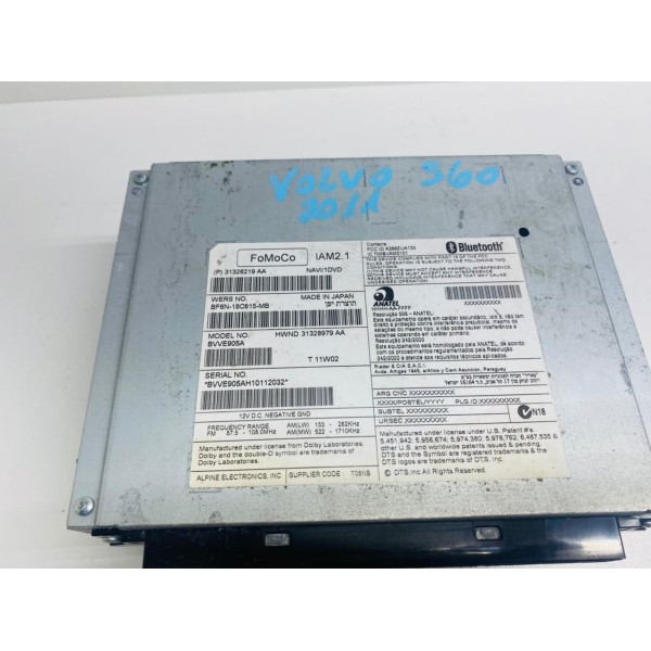 Rádio Original Volvo S60 2011 31326219aa