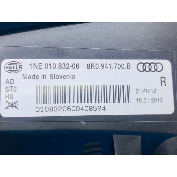 Farol De Milha Direito Audi A4 2013 Cód. 8k0941700b