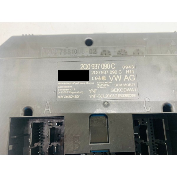 Módulo Bcm Vw Nivus 1.0 Tsi 2021 Cód. 2q0937090c