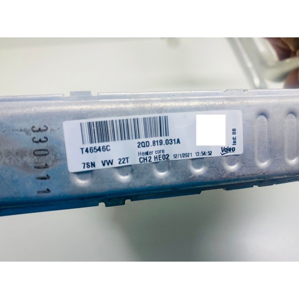 Radiador Ar Quente Vw Nivus 1.0 Tsi 2021 Cód. 2q0819031a