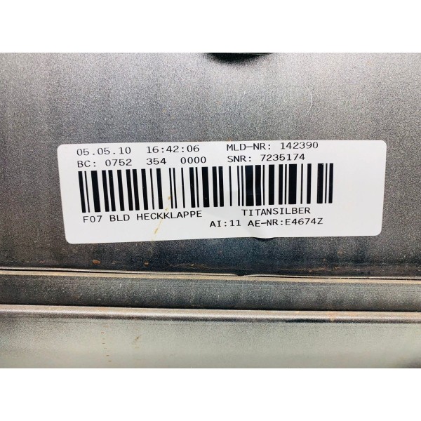 Aplique Capô Traseiro Bmw 535 Gt 35i 2012 Cód. 7235174 Prateado