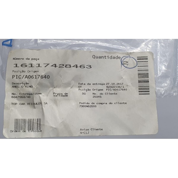 Borrachinha Vedação Tanque Anel O Bmw 320i F30 2015