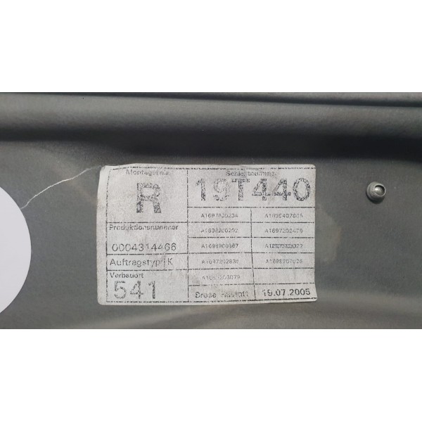 Máquina De Vidro Dianteira Direita Mercedes Benz A200 2006