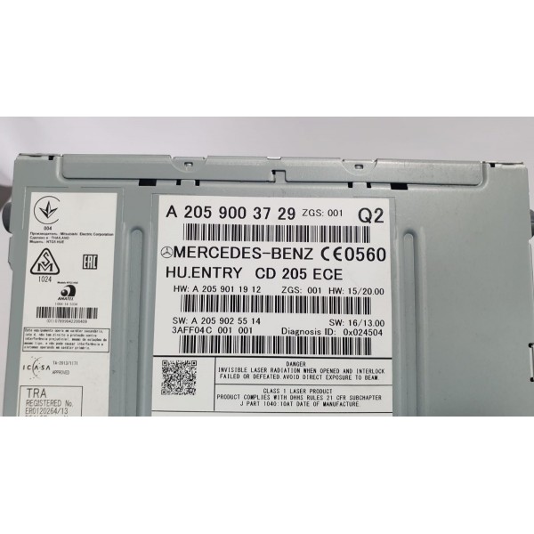 Rádio Cd Player Mercedes Benz C180 2017