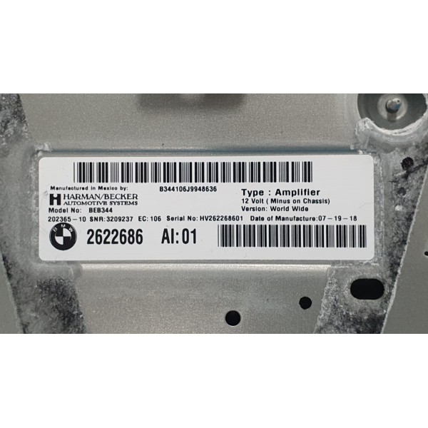 Amplificador Som Bmw X3 G01 Xdrive 20i 2019 Cód 2622686 Preto