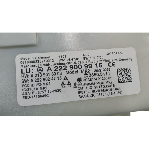 Módulo Central Elétrica Keyless Mercedes C180 2019